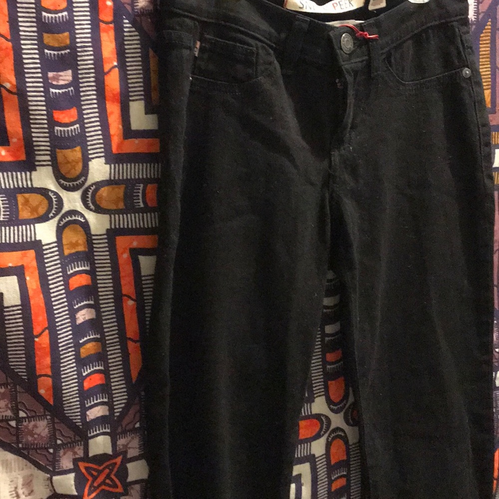 Black flare bottom jeans